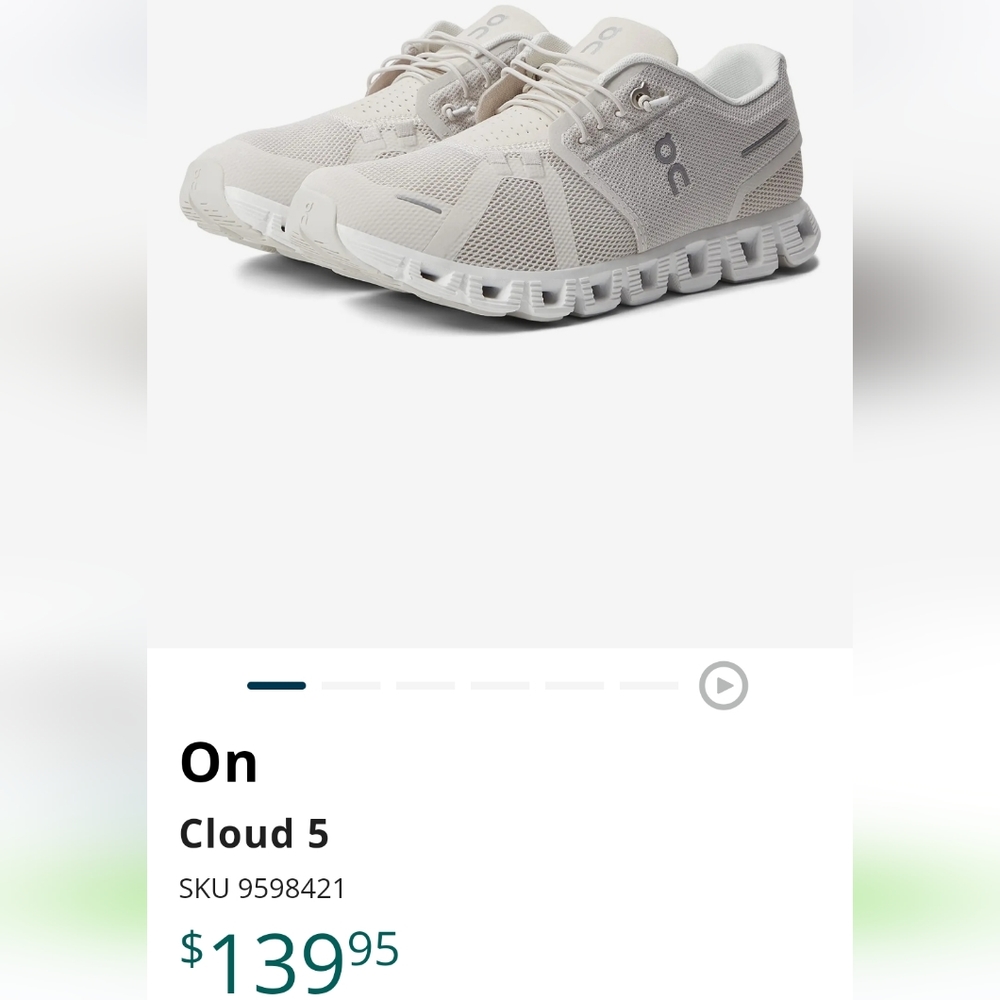 8.5 White Womens On Shoes- Cloud 5
